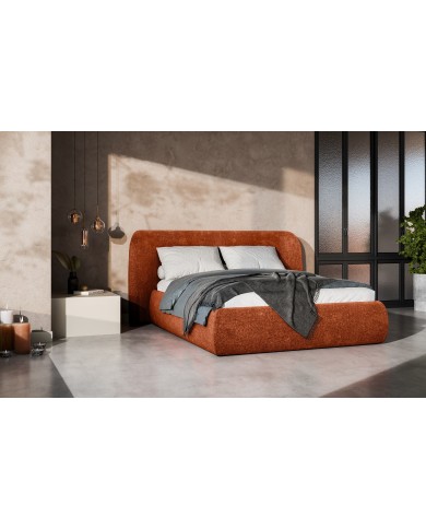 Lit continental Design Rita avec sommier intégré et tissus Oxford au choix – Élégance Douce et Fonctionnelle