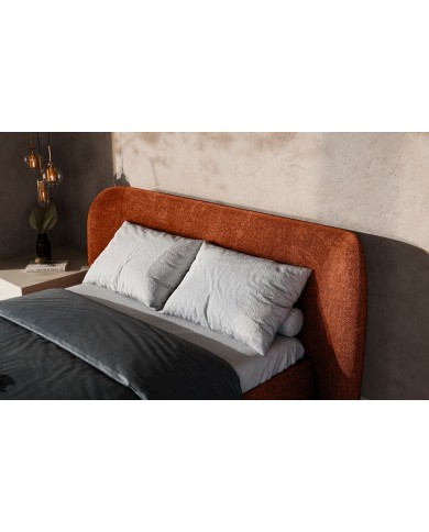 Lit continental Design Rita avec sommier intégré et tissus Oxford au choix – Élégance Douce et Fonctionnelle