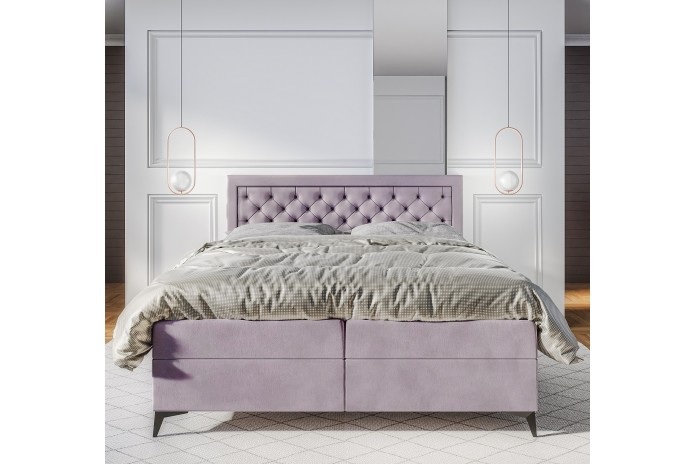 BOXSPRING LUISA – Élégance et Confort au design raffiné, avec double coffre de rangement et confort multicouche