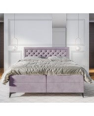 BOXSPRING LUISA – Élégance et Confort au design raffiné, avec double coffre de rangement et confort multicouche