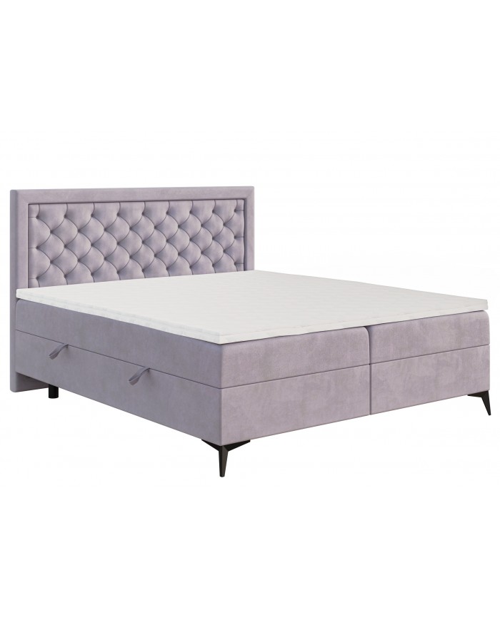 BOXSPRING LUISA – Élégance et Confort au design raffiné, avec double coffre de rangement et confort multicouche