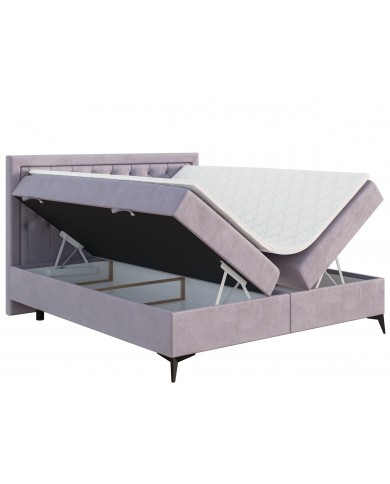 BOXSPRING LUISA – Élégance et Confort au design raffiné, avec double coffre de rangement et confort multicouche