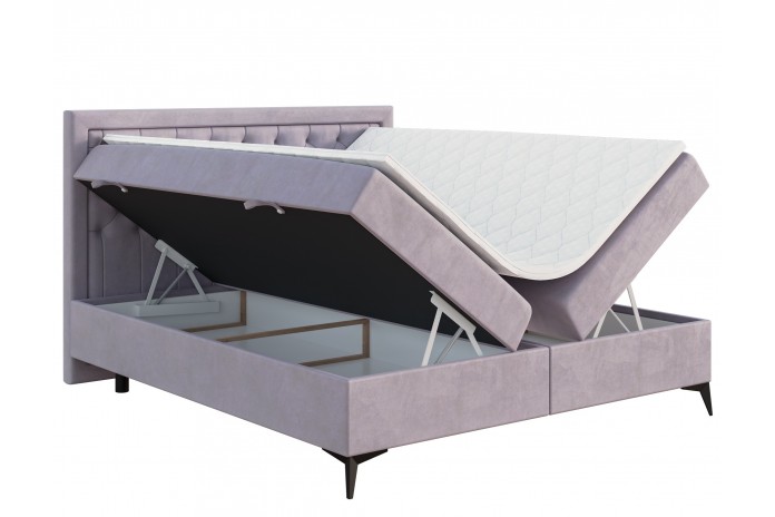BOXSPRING LUISA – Élégance et Confort au design raffiné, avec double coffre de rangement et confort multicouche