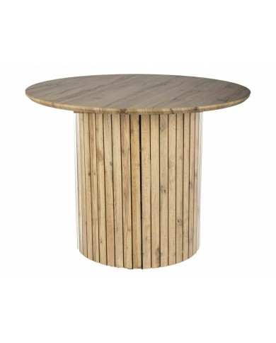 Table ronde Design Socrates 120x120 cm plateau naturel ou blanc