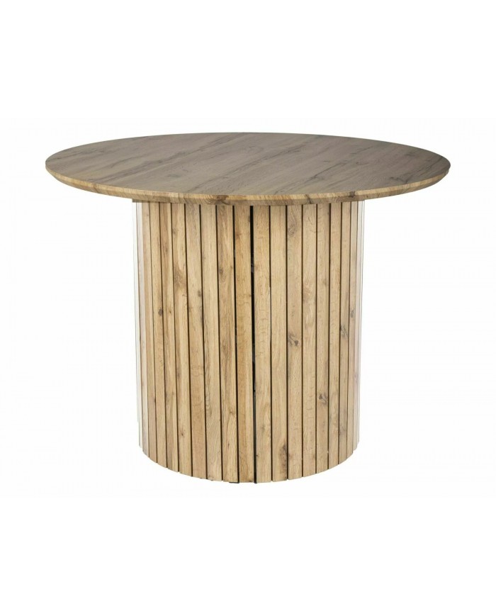 Table ronde Design Socrates 120x120 cm plateau naturel ou blanc