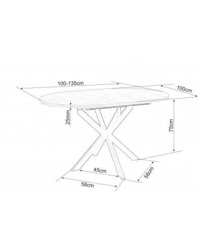 Table Extensible Ronde Céramique & Métal  Gastin – Offre spéciale limitée