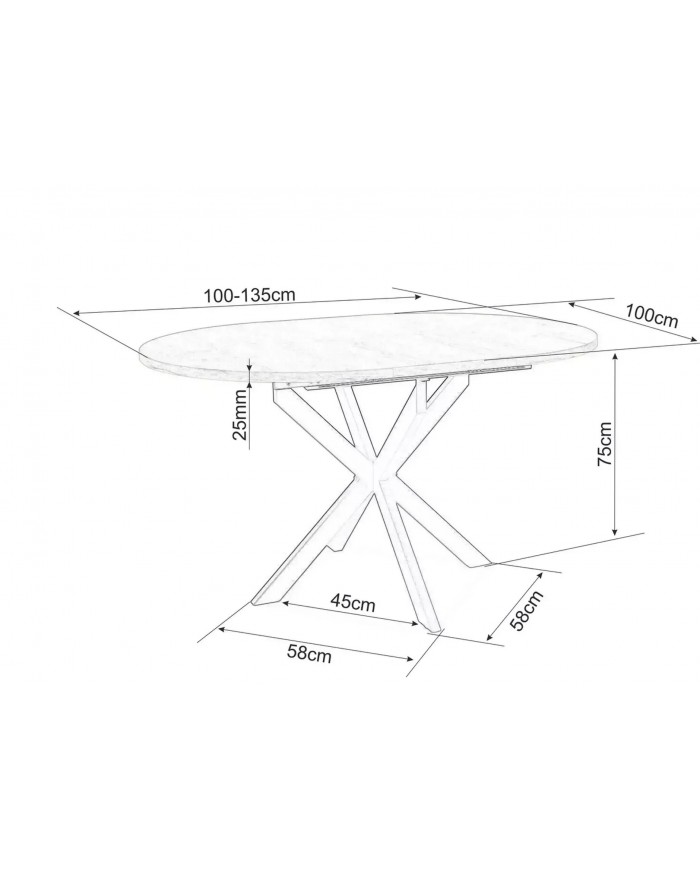 Table Extensible Ronde Céramique & Métal  Gastin – Offre spéciale limitée