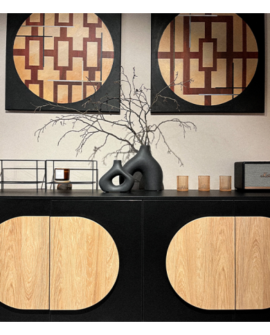 Commode Novilla 2 portes – Élégance Graphique & Rangement Spacieux