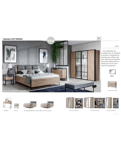 Lit Loft – Design Industriel & Confort Haut de Gamme