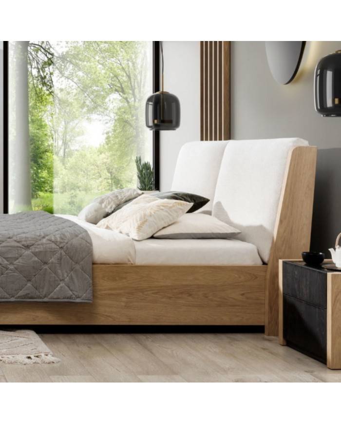 Lit Modella – Élégance Naturelle & Confort Raffiné - 3 tissus au choix - sommier compris