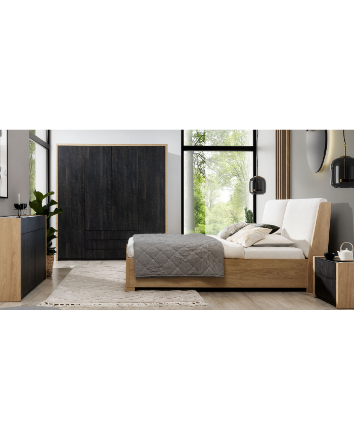 Lit Modella – Élégance Naturelle & Confort Raffiné - 3 tissus au choix - sommier compris