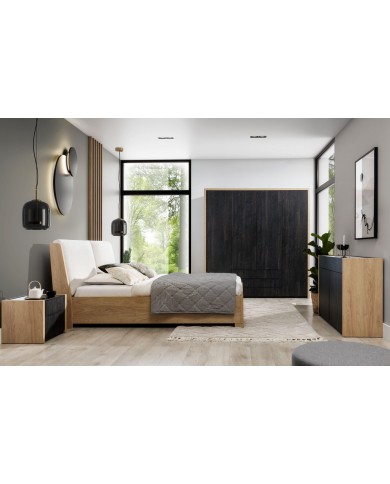 Lit Modella – Élégance Naturelle & Confort Raffiné - 3 tissus au choix - sommier compris