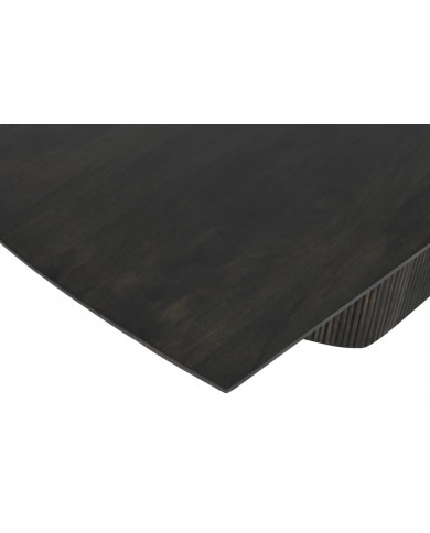 Table à manger moderne 200 cm en bois de manguier marron foncé gris MODERNA