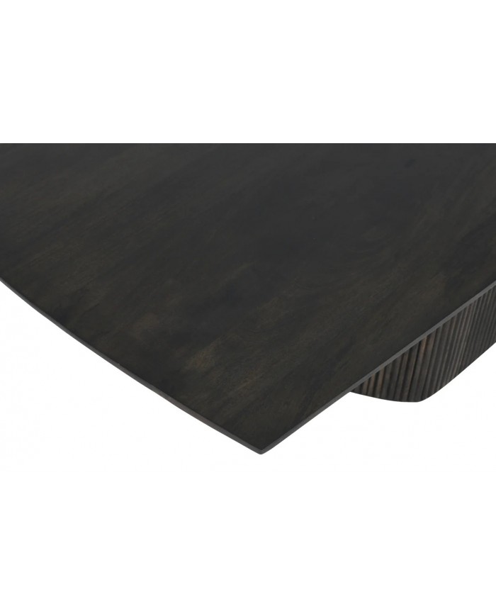Table à manger moderne 200 cm en bois de manguier marron foncé gris MODERNA