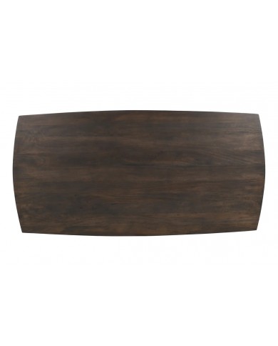 Table à manger moderne 200 cm en bois de manguier marron foncé gris MODERNA