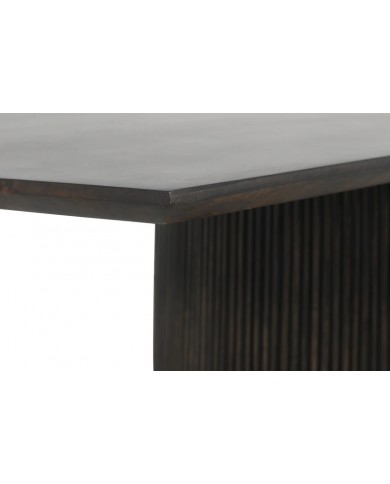 Table à manger moderne 200 cm en bois de manguier marron foncé gris MODERNA