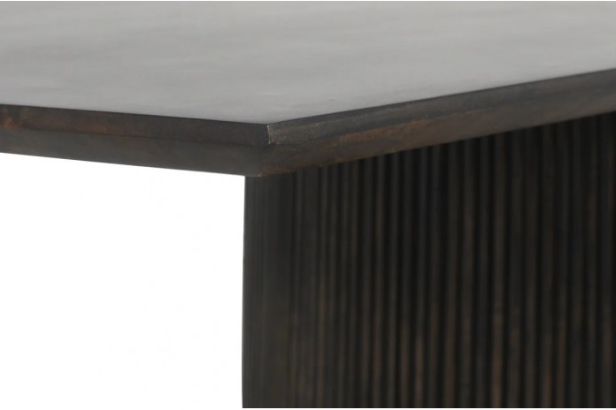 Table à manger moderne 200 cm en bois de manguier marron foncé gris MODERNA