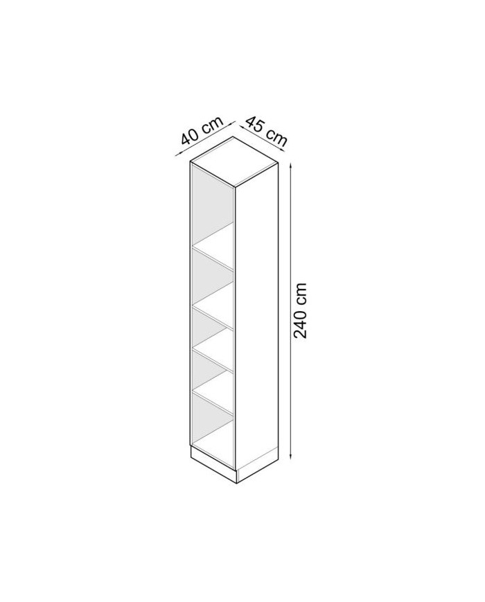 Bibliothèque ouverte avec 5 étagères 45 cm blanc mat Ambiance