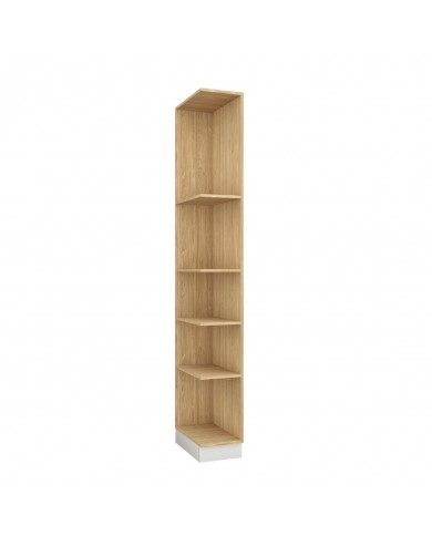Bibliothèque latérale gauche ouverte avec 5 étagères 45 cm blanc mat Ambiance