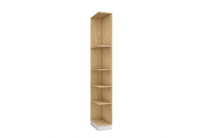 Bibliothèque latérale gauche ouverte avec 5 étagères 45 cm blanc mat Ambiance