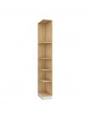 Bibliothèque latérale gauche ouverte avec 5 étagères 45 cm blanc mat Ambiance