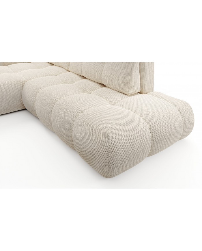 CANAPÉ D’ANGLE CONVERTIBLE SOHO EN TISSU BOUCLÉ HAUT DE GAMME À PRIX FOU !