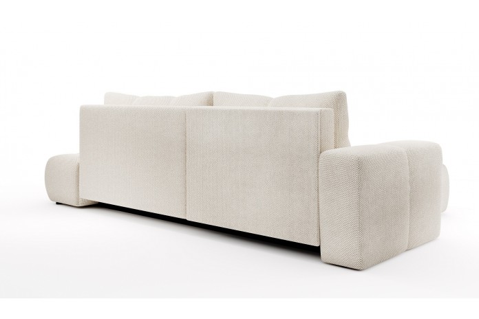 CANAPÉ D’ANGLE CONVERTIBLE SOHO EN TISSU BOUCLÉ HAUT DE GAMME À PRIX FOU !