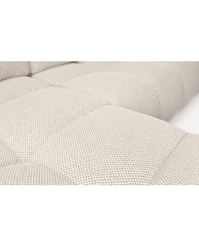 CANAPÉ D’ANGLE CONVERTIBLE SOHO EN TISSU BOUCLÉ HAUT DE GAMME À PRIX FOU !