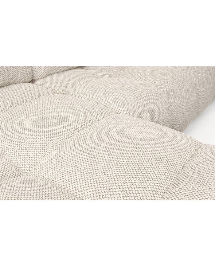 CANAPÉ D’ANGLE CONVERTIBLE SOHO EN TISSU BOUCLÉ HAUT DE GAMME À PRIX FOU !
