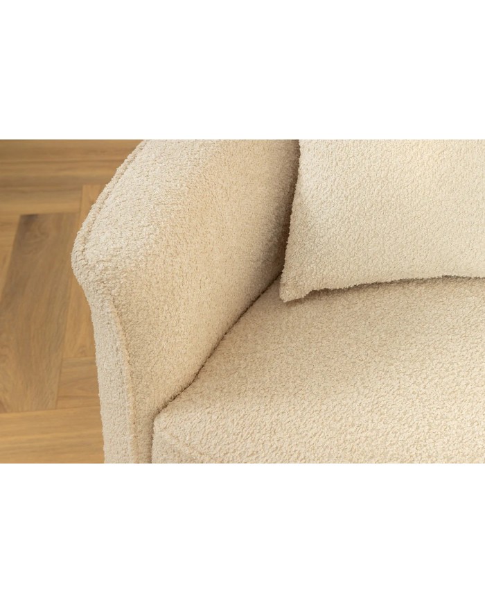 Canapé design XXL HORIZON 340 cm en tissu bouclé beige – Grand confort et style moderne