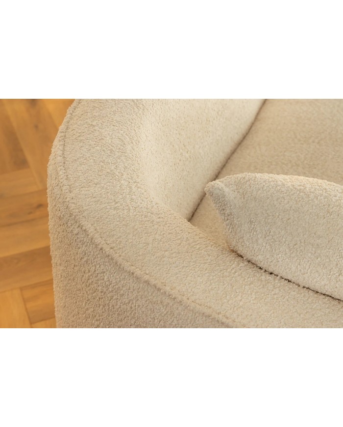 Canapé design XXL HORIZON 340 cm en tissu bouclé beige – Grand confort et style moderne