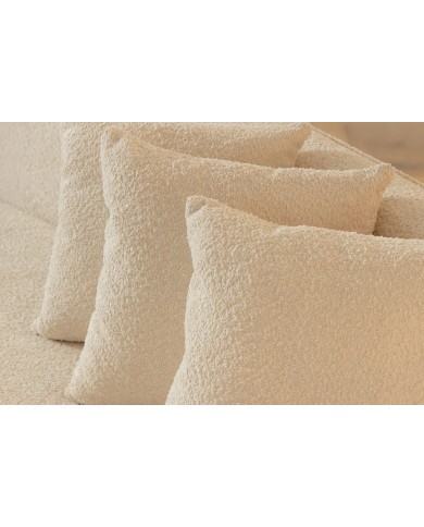 Canapé design XXL HORIZON 340 cm en tissu bouclé beige – Grand confort et style moderne