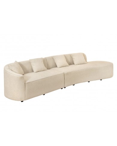 Canapé design XXL HORIZON 340 cm en tissu bouclé beige – Grand confort et style moderne