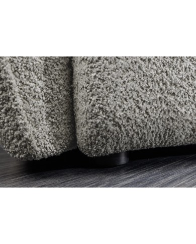 Canapé XL MAJESTA 295 cm en tissu bouclé gris – Déhoussable, avec ressorts ensachés pour un confort premium