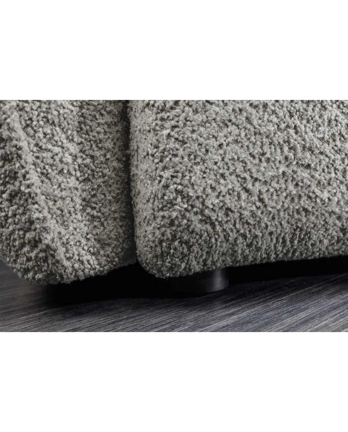 Canapé XL MAJESTA 295 cm en tissu bouclé gris – Déhoussable, avec ressorts ensachés pour un confort premium