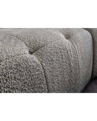 Canapé XL MAJESTA 295 cm en tissu bouclé gris – Déhoussable, avec ressorts ensachés pour un confort premium