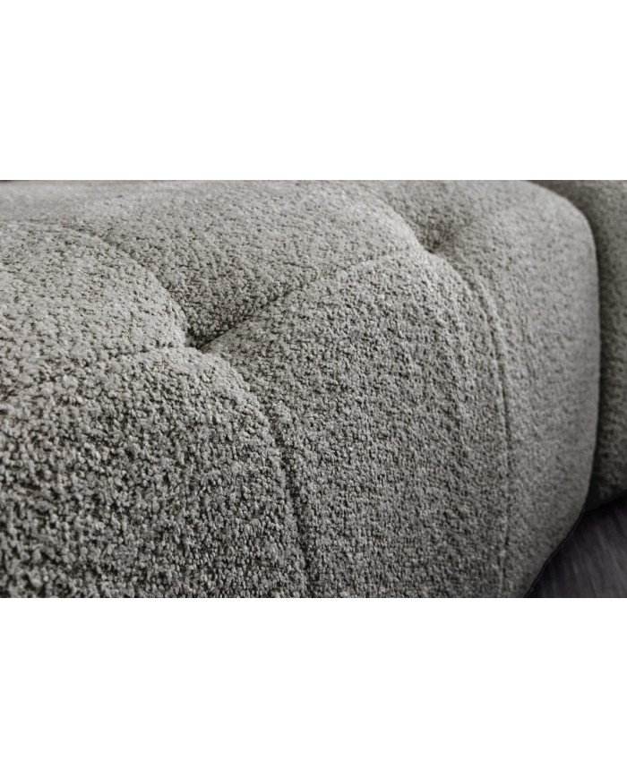 Canapé XL MAJESTA 295 cm en tissu bouclé gris – Déhoussable, avec ressorts ensachés pour un confort premium