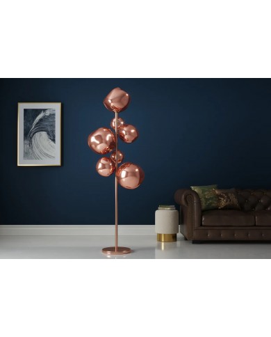 Lampadaire 7 abat-jours en verre design 170 cm Structure en acier cuivré élégante SOLENA