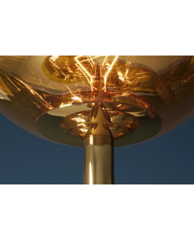 Lampadaire 7 abat-jours en verre 170 cm Structure en acier doré design SOLENA