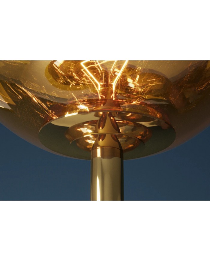 Lampadaire 7 abat-jours en verre 170 cm Structure en acier doré design SOLENA
