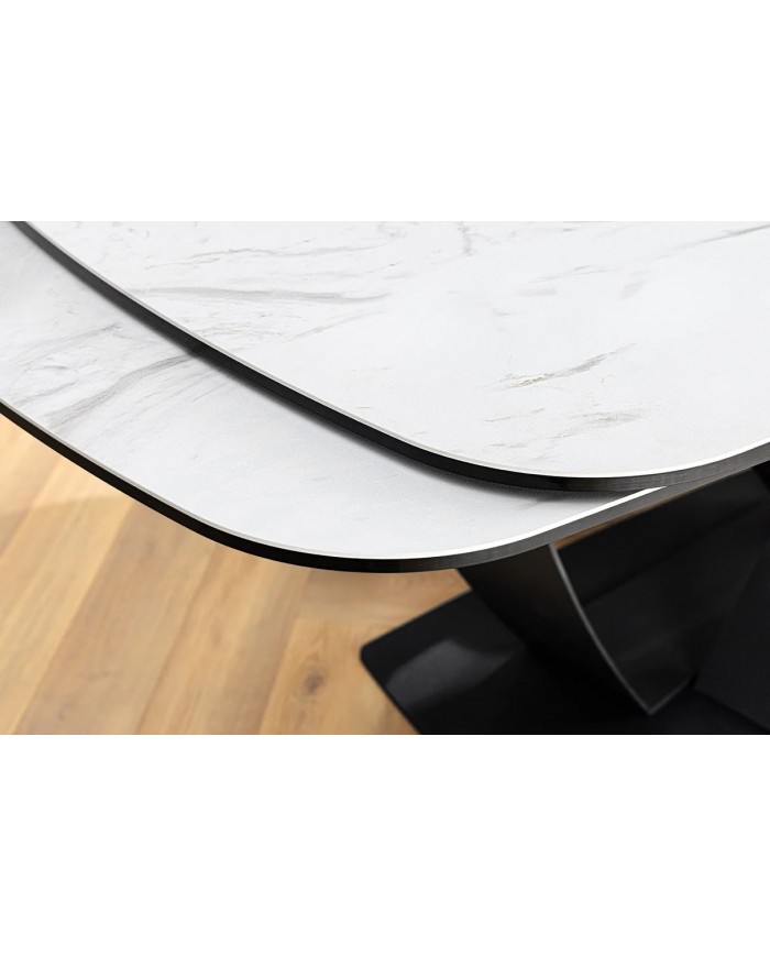 Table en céramique extensible effet marbre blanc 180(260)x95x76 cm Volterra