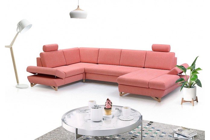 Canapé d’angle AVITA IV avec couchage XXL – Design et confort - choix teinte - PRIX USINE + LIVRAISON INCLUSE