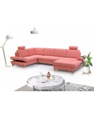 Canapé d’angle AVITA IV avec couchage XXL – Design et confort - choix teinte - PRIX USINE + LIVRAISON INCLUSE