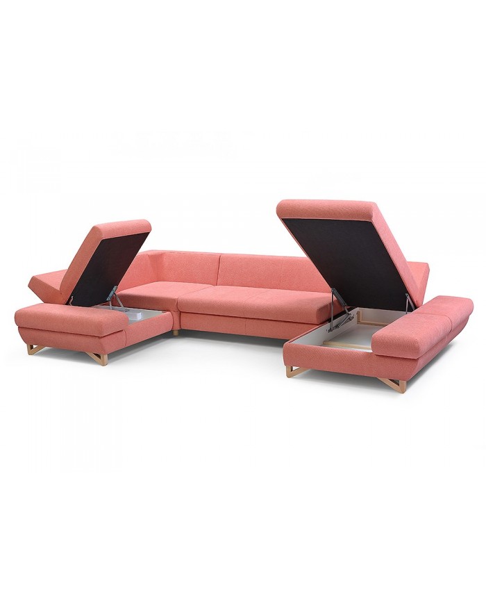 Canapé d’angle AVITA IV avec couchage XXL – Design et confort - choix teinte - PRIX USINE + LIVRAISON INCLUSE