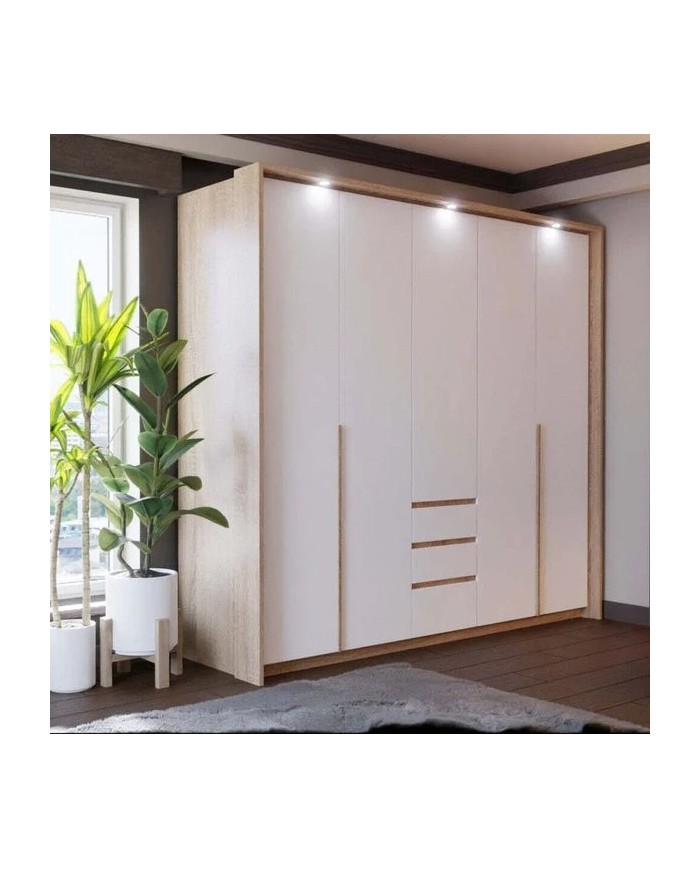 ARMOIRE DESIGN LEXO – 3 PORTES & 3 TIROIRS | STYLE + RANGEMENT XXL + PRIX IMBATTABLE !