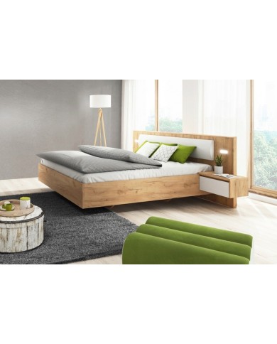 CHAMBRE COMPLÈTE LEXO Lit 160 + sommier + 2 tables de nuit intégrées + Armoire xxl+ Commode
