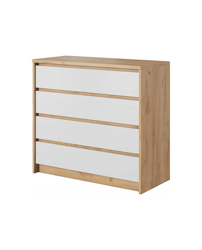 CHAMBRE COMPLÈTE LEXO Lit 160 + sommier + 2 tables de nuit intégrées + Armoire xxl+ Commode