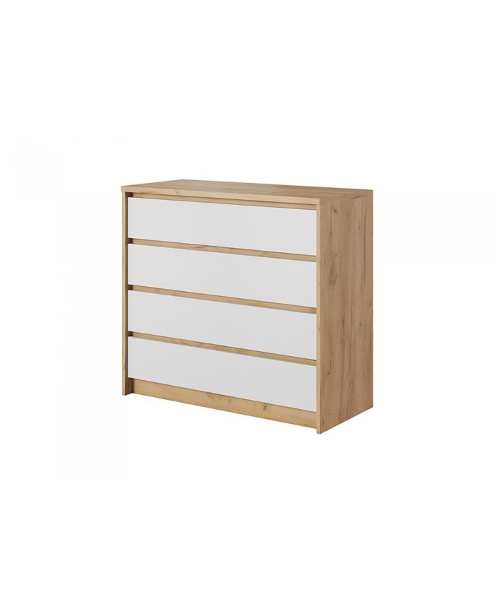 CHAMBRE COMPLÈTE LEXO Lit 160 + sommier + 2 tables de nuit intégrées + Armoire xxl+ Commode