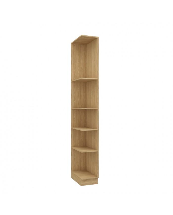 Bibliothèque latérale gauche ouverte avec 5 étagères 45 cm chêne huilé Ambiance