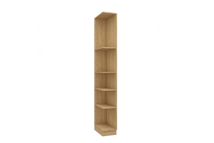 Bibliothèque latérale gauche ouverte avec 5 étagères 45 cm chêne huilé Ambiance